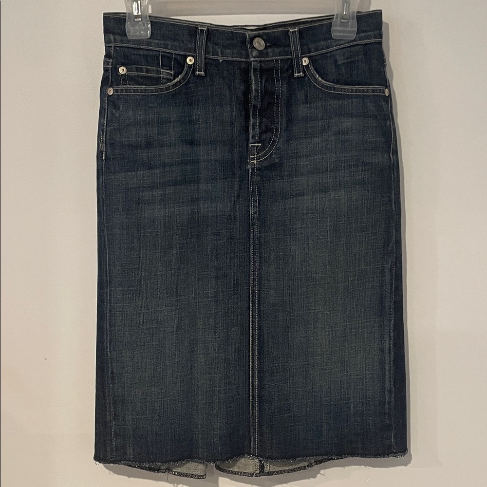 7 For All Man Kind 7FAMK Dark Denim Pencil Skirt Sz 25